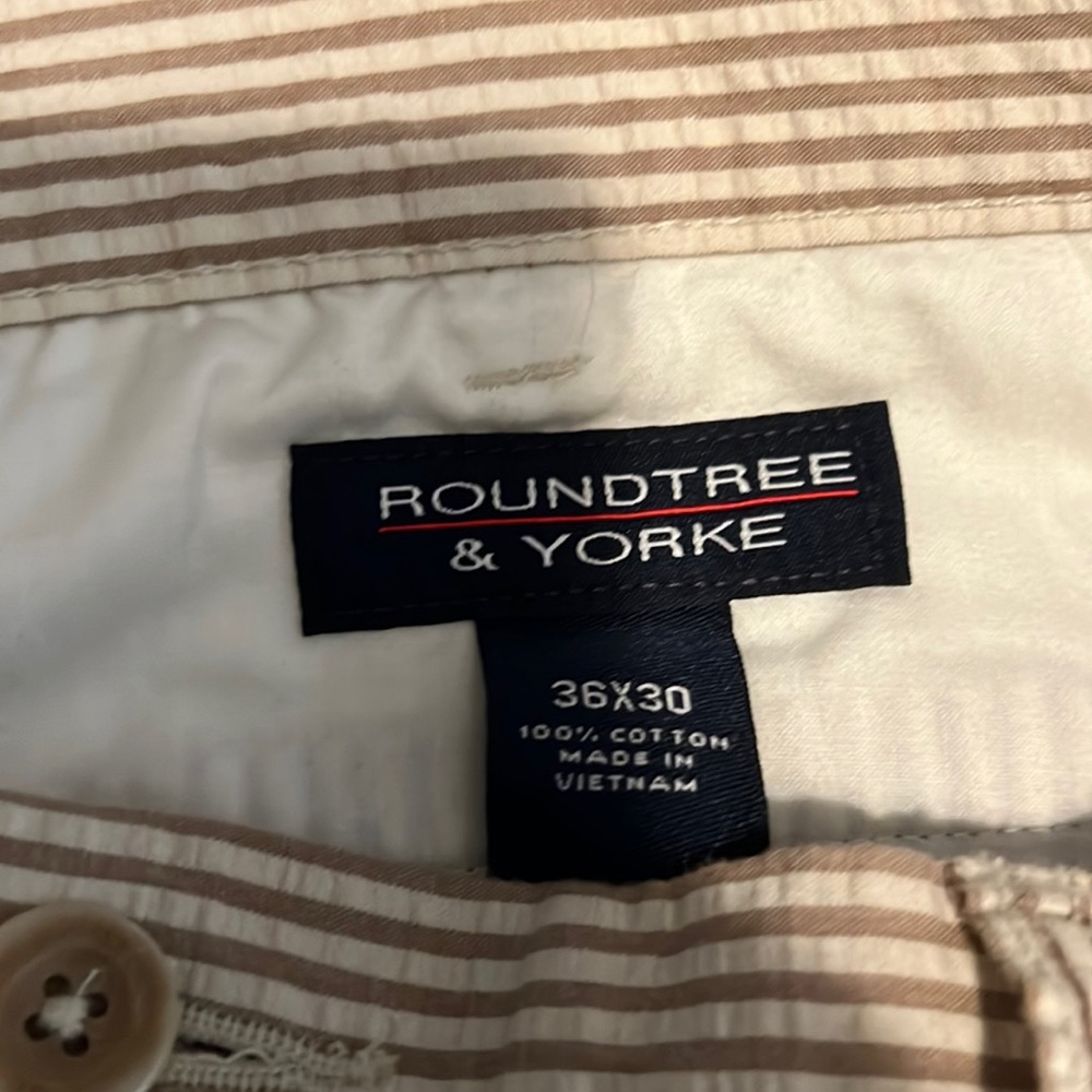 100% Cotton pin striped dress slacks. Roundtree and Yorke, 36W and 30L
